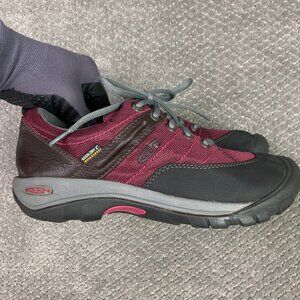 Keen Presidio Sport Mesh Waterproof Shoes Women's 9 Burgundy Hiking Outdoor